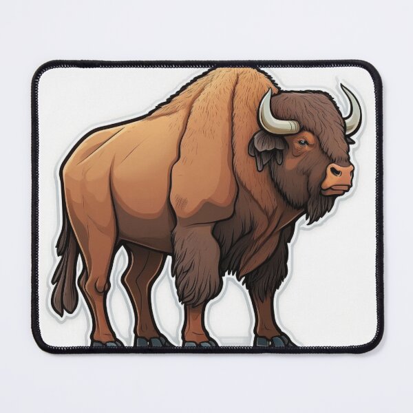 Item preview, Buffalo standing cartoon bison designed and sold by Neonmountain.