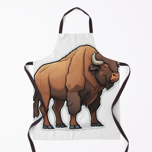 Item preview, Buffalo standing cartoon bison designed and sold by Neonmountain.