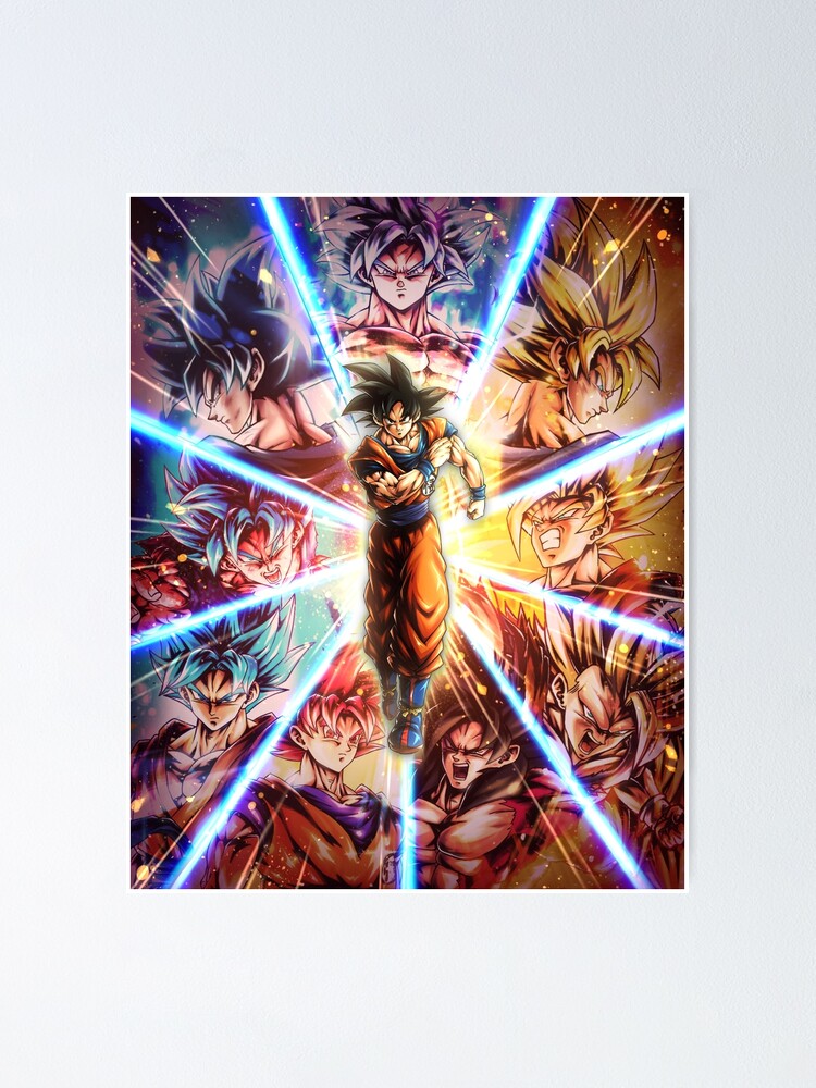 Evolution of Goku vs Vegeta Poster, Wall Art, Dragon Ball Super, DBZ GT, NEW