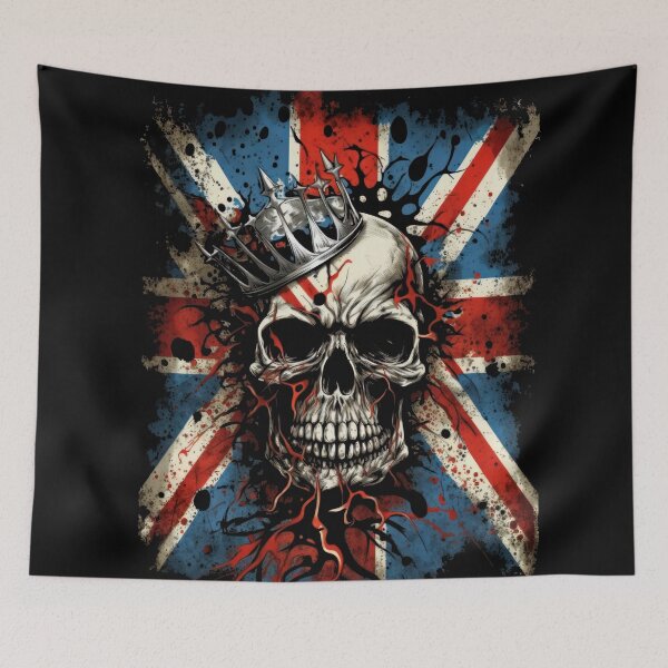 Item preview, British Rock Biker Skull Flag designed and sold by Odd World.