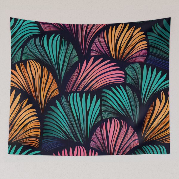 Item preview, Vivid Mystical Sketched Minimalist Pattern Digital Painting designed and sold by CodeAndColors.