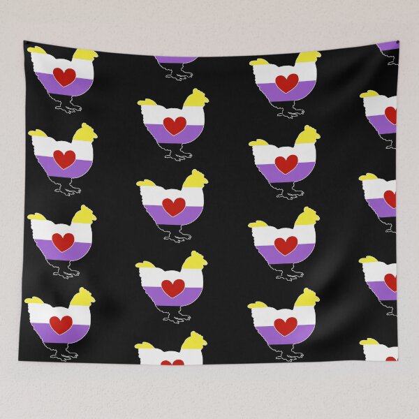 Item preview, Chicken Lover - LGBTQ Non-Binary Flag Heart 02 designed and sold by Puddmuppy.