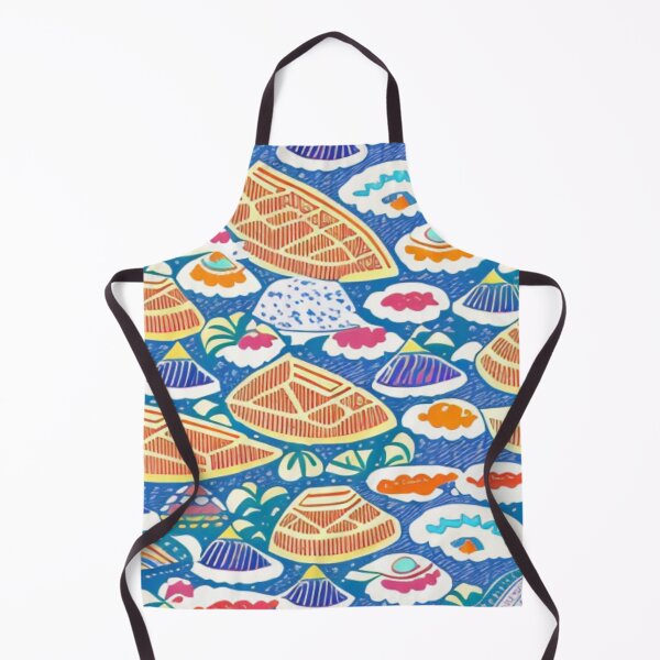 Item preview, Colorful Boats in The Sea Drawin Sea Monsters Ocean Creatures Kids Desing Pattern designed and sold by Myriam-BR.
