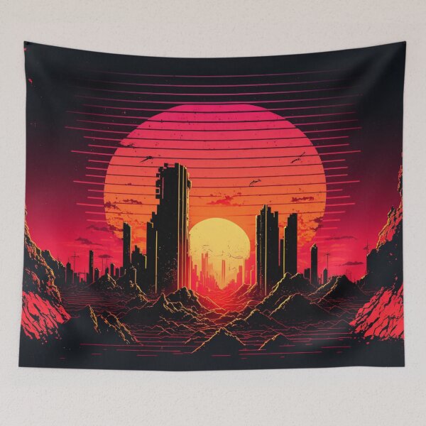 Item preview, Retrowave Aesthetic 80s Synthwave Sunset designed and sold by Nightarcade.