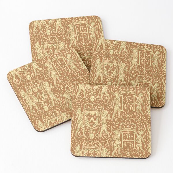Item preview, Medieval Cherubs with Coats of Arms Russet designed and sold by AntiqueImages.