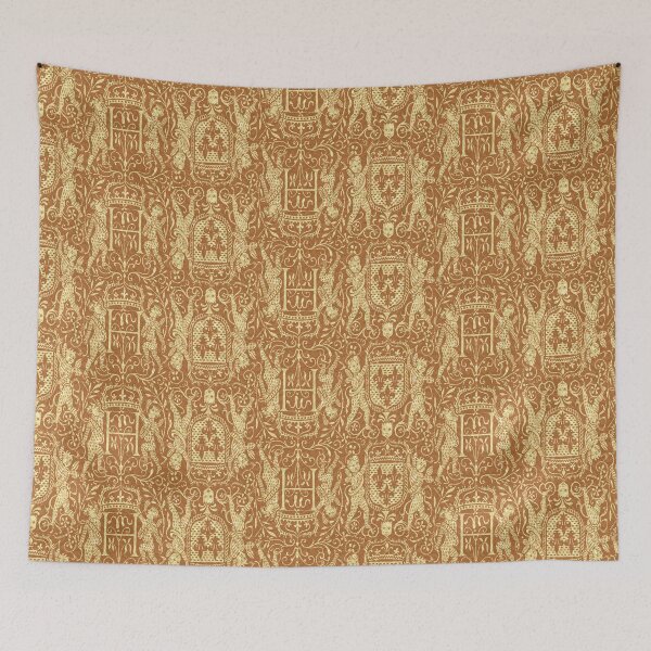 Item preview, Medieval Cherubs with Coats of Arms Russet designed and sold by AntiqueImages.