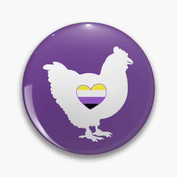 Item preview, Chicken Lover - LGBTQ NonBinary Flag Heart 03 Purple designed and sold by Puddmuppy.