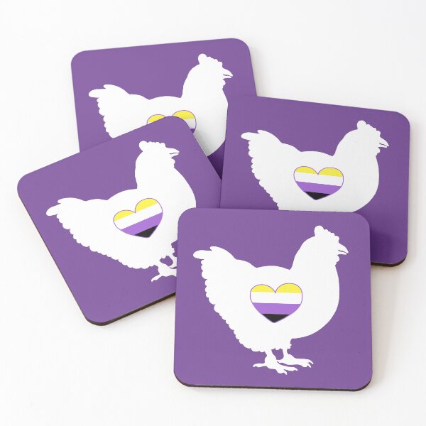 Item preview, Chicken Lover - LGBTQ NonBinary Flag Heart 03 Purple designed and sold by Puddmuppy.