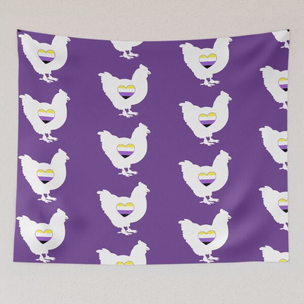 Item preview, Chicken Lover - LGBTQ NonBinary Flag Heart 03 Purple designed and sold by Puddmuppy.