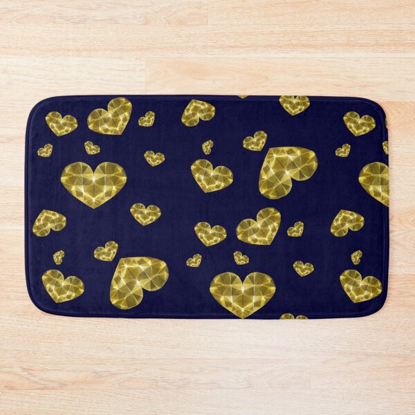 Item preview, Gold Diamond Heart on Dark Blue designed and sold by Rovual.