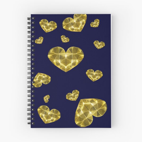 Item preview, Gold Diamond Heart on Dark Blue designed and sold by Rovual.