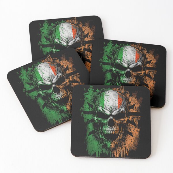 Item preview, Irish Nationalist Rock Biker Skull Flag designed and sold by Odd World.