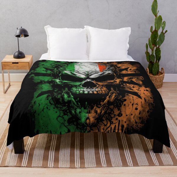 Item preview, Irish Nationalist Rock Biker Skull Flag designed and sold by Odd World.