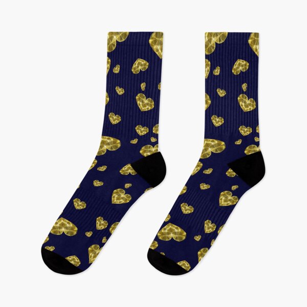 Item preview, Gold Diamond Heart on Dark Blue designed and sold by Rovual.