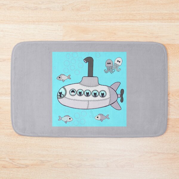 Item preview, Kitty grey submarine adventure  designed and sold by QuirkyCatz.