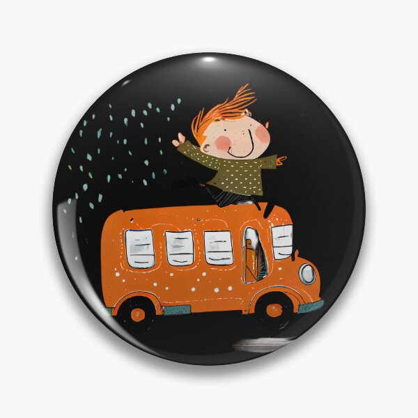 Artikelvorschau, Happy Boy, Happy Bus: Illustration entworfen und verkauft von MTJ-Mushrooms.