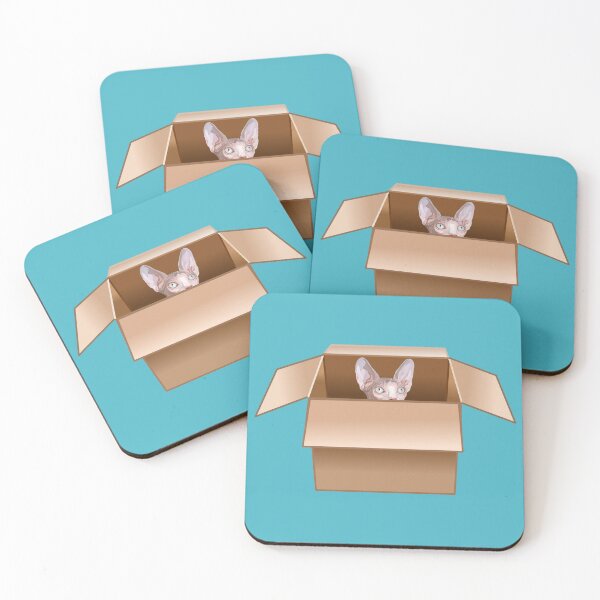 Item preview, Sphynx Kitten Peeking from Cardboard Box designed and sold by Deborah Camp.