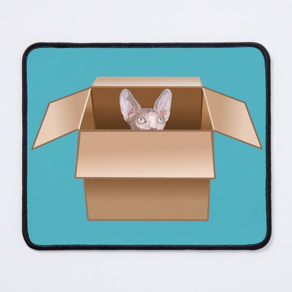 Item preview, Sphynx Kitten Peeking from Cardboard Box designed and sold by Deborah Camp.