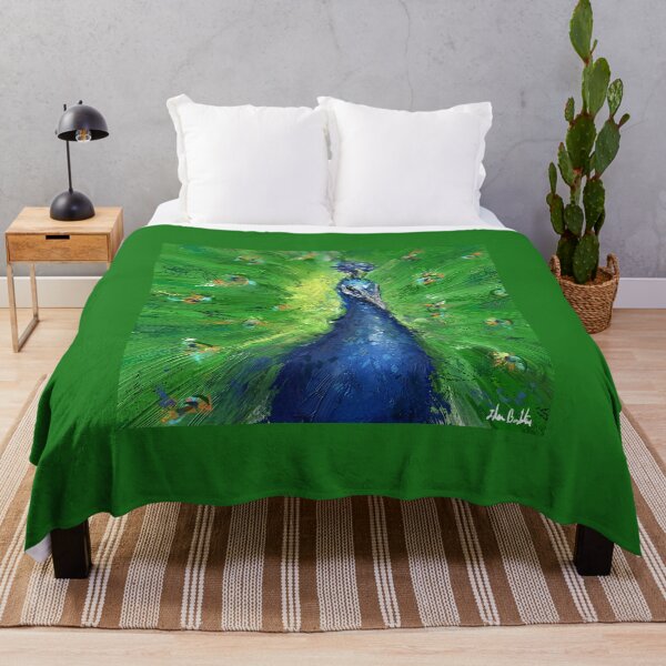 Item preview, Grungy Semi Abstract Peacock Painting  designed and sold by ibadishi.