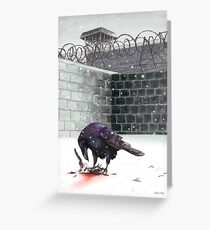 Crow, Bloody Snow Greeting Card