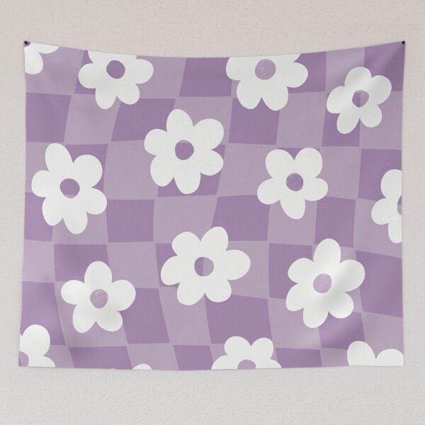 Item preview, Checker Daisy - Purple designed and sold by PepperLime.