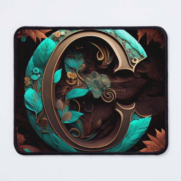 Item preview, Monogram bronze C with turquoise accents designed and sold by Neonmountain.