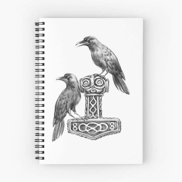 Item preview, Thor Hammer Mjölnir with Odin Ravens Hugin and Munin designed and sold by NoriTEEs.