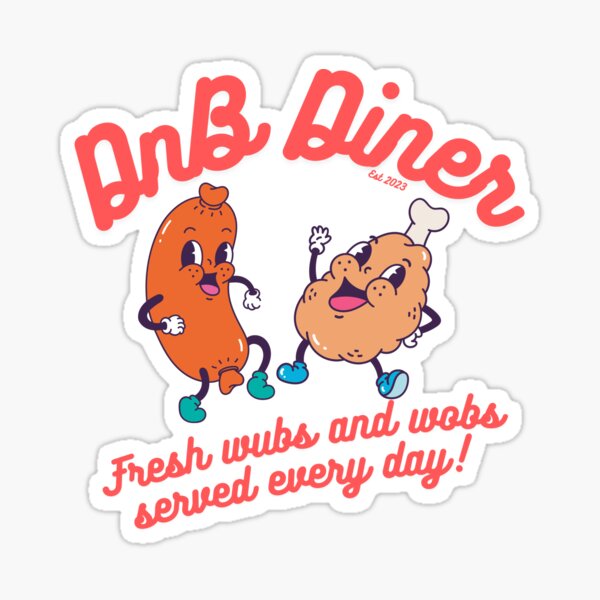 Item preview, DnB Diner Fresh Wubs und Wobs T-Shirt - Drum and Bass T-Shirt designed and sold by NostalgiaRave.