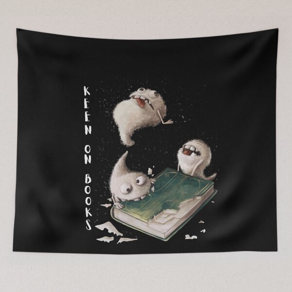 Item preview, Keen on books monsters eating book designed and sold by CrazyHowCool.
