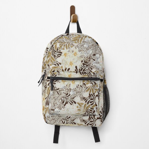 Item preview, Vintage Pastel brown beige floral, leafy pattern designed and sold by EmeraldeaArt.