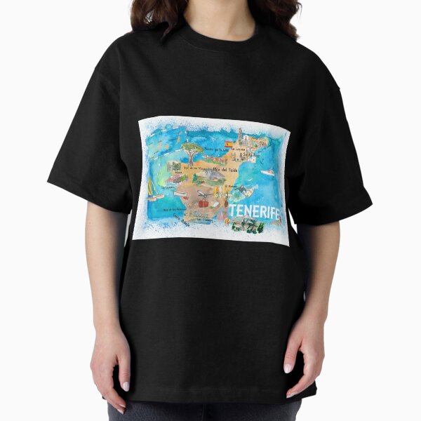 Item preview, Tenerife Canarias Spain Illustrated Map with Landmarks and Highlights  designed and sold by artshop77.