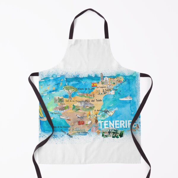 Item preview, Tenerife Canarias Spain Illustrated Map with Landmarks and Highlights designed and sold by artshop77.