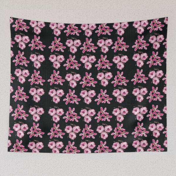 Item preview, Peach Colored Tropical Flower pattern-Love white flower-love purple flower -black-blue-green-yello colors 14 designed and sold by StudioViArt.