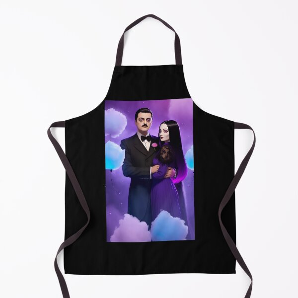 Item preview, Cara Mia - Morticia & Gomez Addams - Gothic cute pink purple and blue cotton candy background designed and sold by PinkInFantasy.