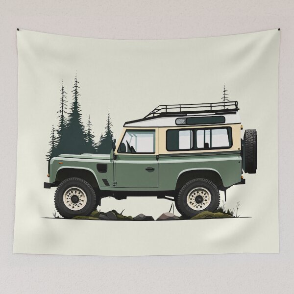 Item preview, 4x4 Green Vintage D90 In Forest Graphic Interpretation designed and sold by blackdogshop.