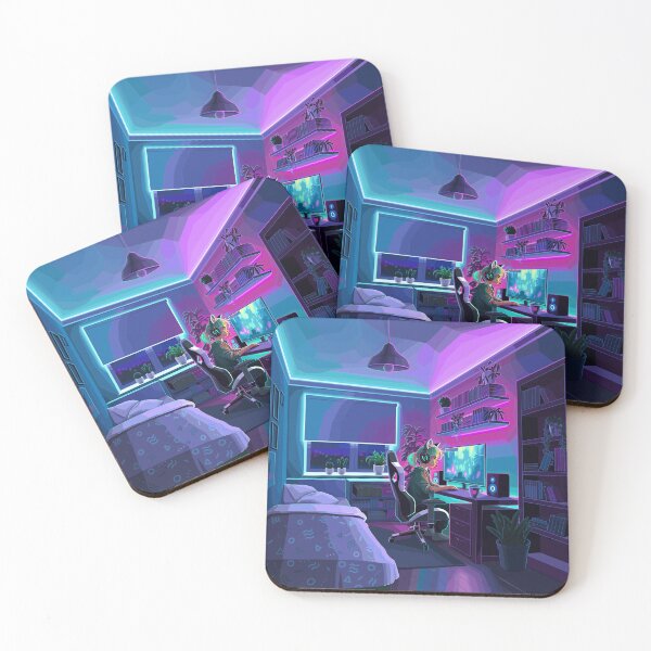 Item preview, Girl gamer in her bedroom room designed and sold by Ekaterina Glazkova.