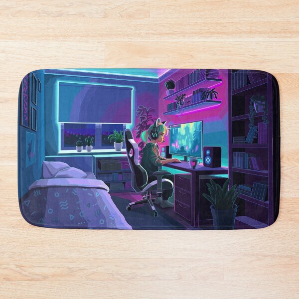 Item preview, Girl gamer in her bedroom room designed and sold by Ekaterina Glazkova.