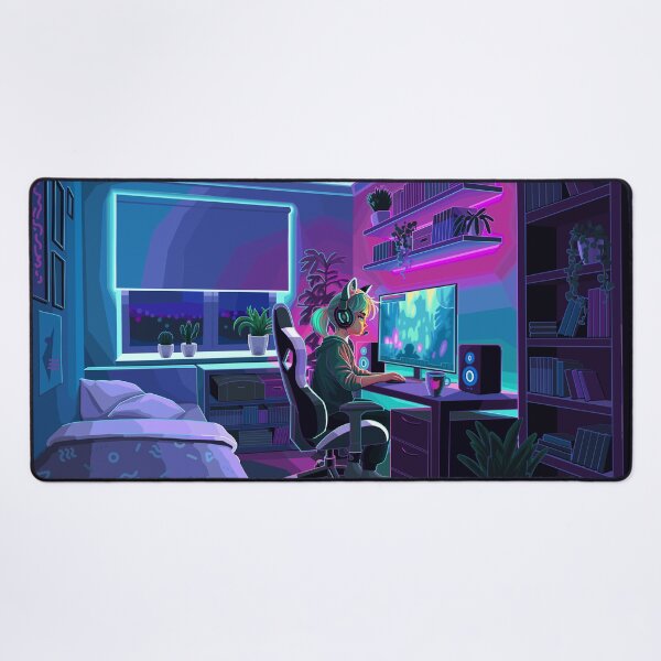 Item preview, Girl gamer in her bedroom room designed and sold by Ekaterina Glazkova.