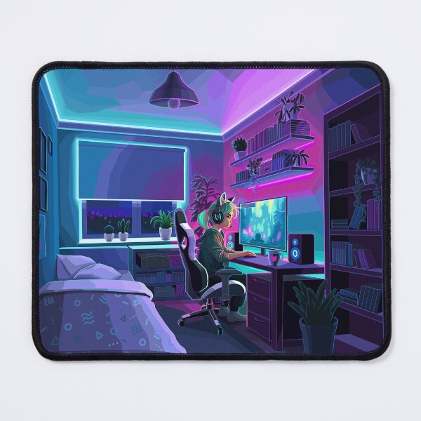 Item preview, Girl gamer in her bedroom room designed and sold by Ekaterina Glazkova.