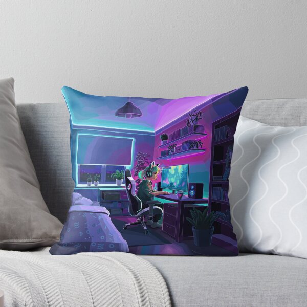 Item preview, Girl gamer in her bedroom room designed and sold by Ekaterina Glazkova.