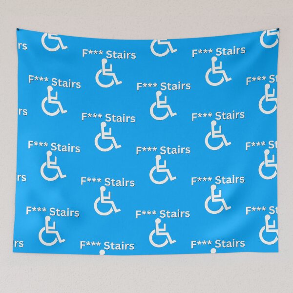 Item preview, F Stairs Funny Wheelchair Disability Humor designed and sold by ttuniques.