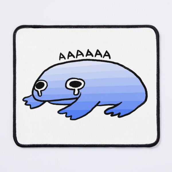 Item preview, AAAAAA | Cute Crying and Screaming Blue Frog, Blue Gradient Frog Sticker designed and sold by iristocat.