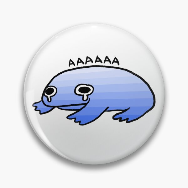 Item preview, AAAAAA | Cute Crying and Screaming Blue Frog, Blue Gradient Frog Sticker designed and sold by iristocat.