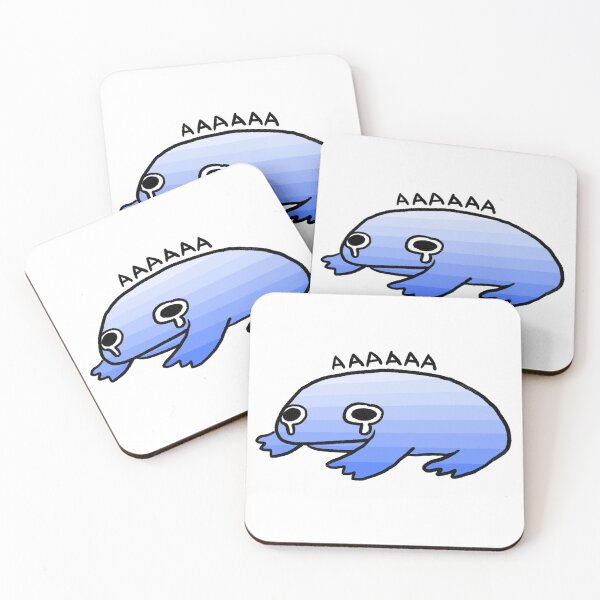 Item preview, AAAAAA | Cute Crying and Screaming Blue Frog, Blue Gradient Frog Sticker designed and sold by iristocat.