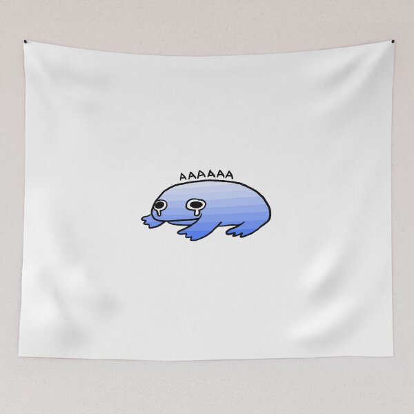 Item preview, AAAAAA | Cute Crying and Screaming Blue Frog, Blue Gradient Frog Sticker designed and sold by iristocat.