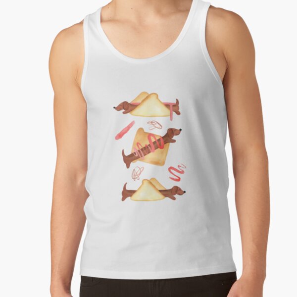Sausage Dogs in Bread - NEW - Pink Tank Top