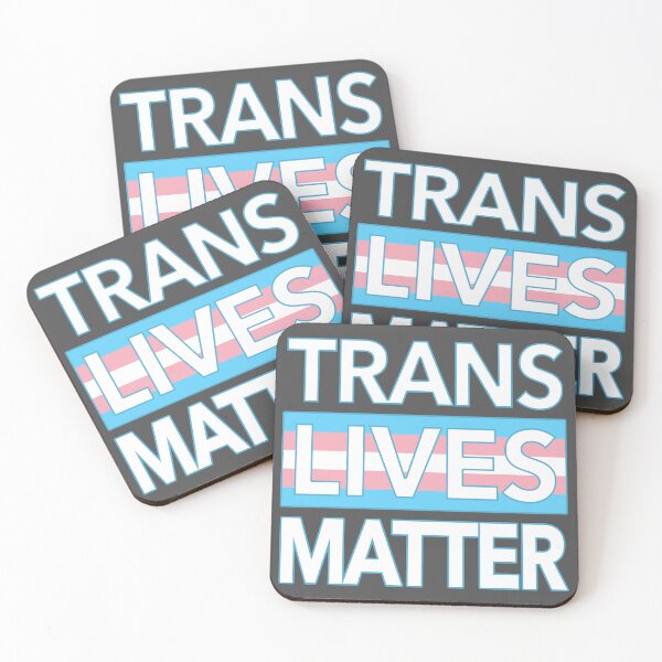 Item preview, Trans Lives Matter - outline on gray (trans flag edition) designed and sold by Thelittlelord.