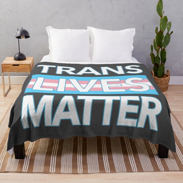 Item preview, Trans Lives Matter - outline on gray (trans flag edition) designed and sold by Thelittlelord.