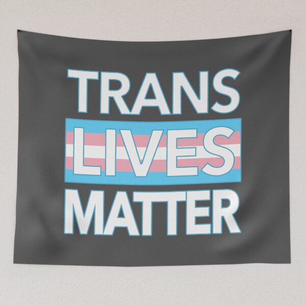 Item preview, Trans Lives Matter - outline on gray (trans flag edition) designed and sold by Thelittlelord.