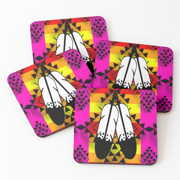 Item preview, Hot Pink Double Feather Native Print designed and sold by JMWCD.